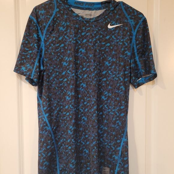Nike Other - Nike Pro Dri-FIT Men's Black/Blue Camo Short Sleeve T-Shirt